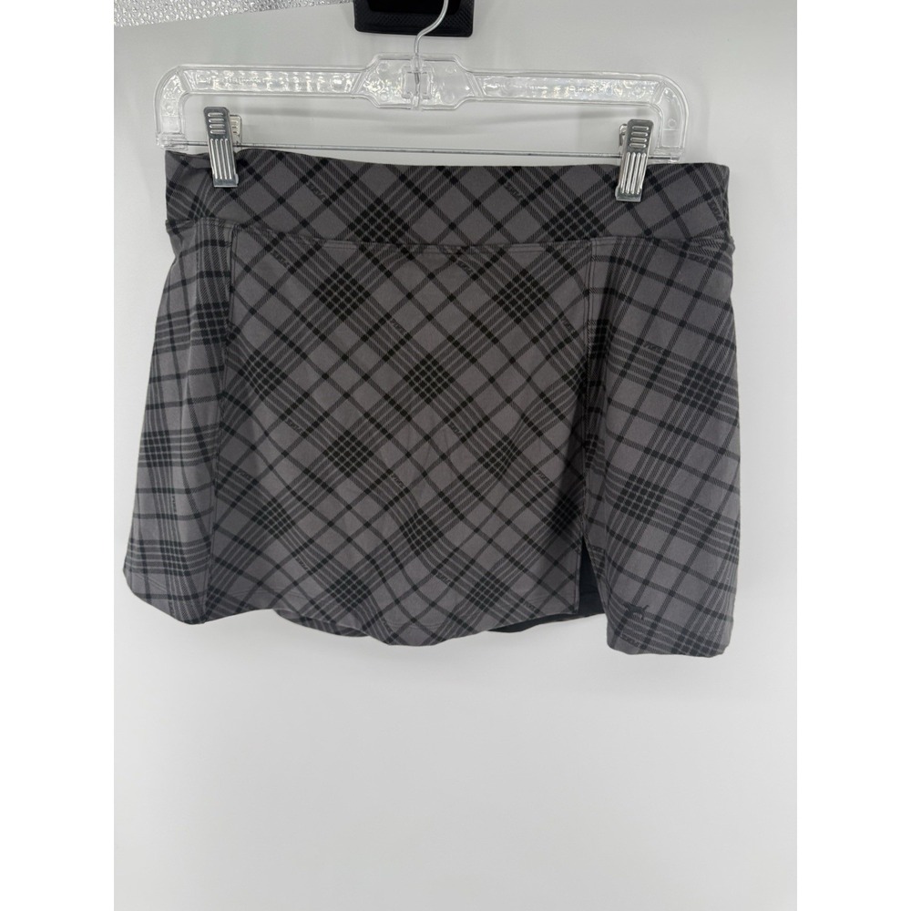 PINK Victoria's Secret Women's Athletic Plaid Skort Gray/Black Large Stretch